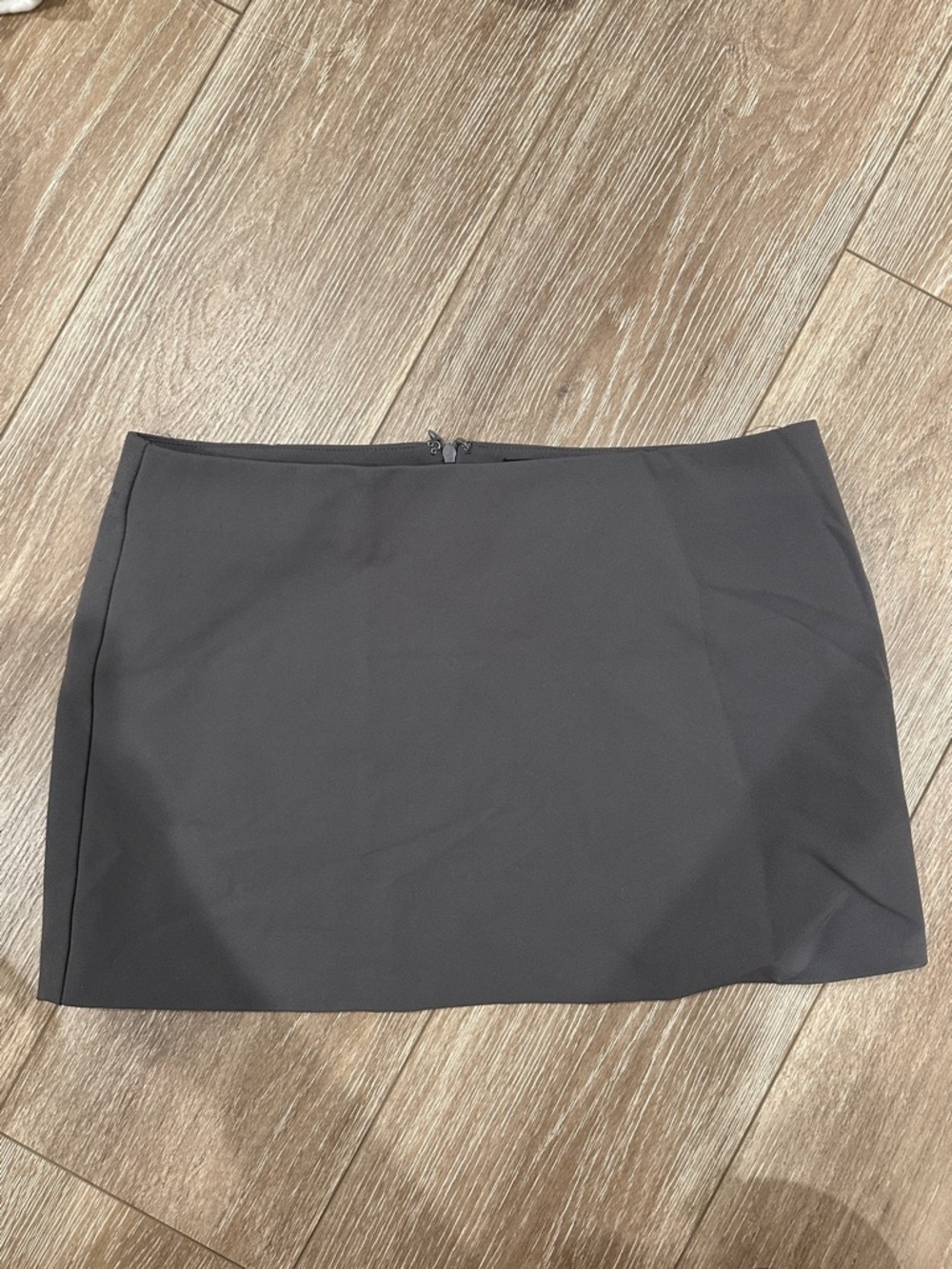 Forever 21 Mini Gray Satin-Lined Skirt with Back Zipper